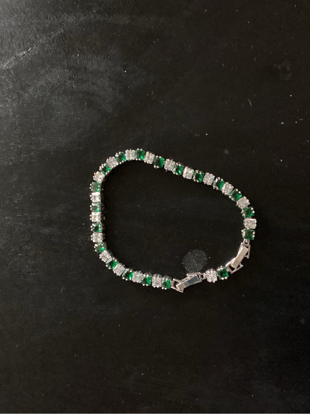 Emerald and White CZ Tennis Bracelet - Women Jewelry